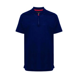 Kiton Polo Shirts, male, Blue, M, Blue Cotton Polo Shirt