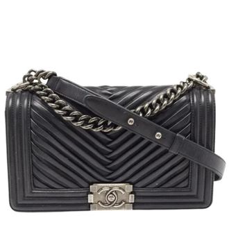 Chanel Pre-owned Vintage Schoudertas - Dames - Pre-owned - Zwart - Maat: ONE Size Leer