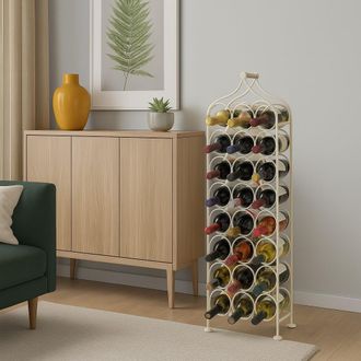 Biscottini International Biscottini - Estante Para Vinos Gabinete Para Vinos Bodega De Hierro Porta Botellas De Vino Portabotellas De Pie De Hierro 24 Botellas