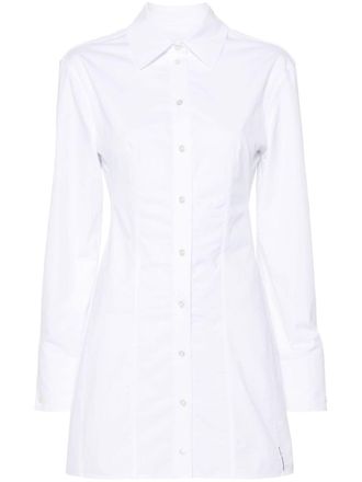 Alexander Wang boned shirt-style mini dress - women - Cotton - 4 - White