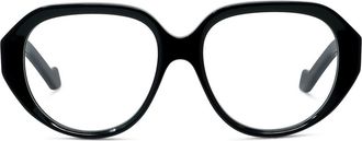 Loewe Anagram 54mm Geometric Optical Glasses in Shiny Black at Nordstrom