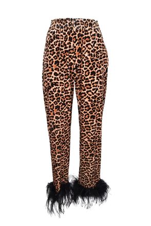 Giulia N. Giulia N Polyester Elastane Trousers - Brown/Black