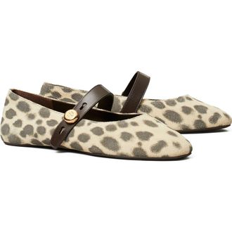 Tory Burch Romy Mary Jane Flat in Cheetah Spots at Nordstrom, Size 10.5