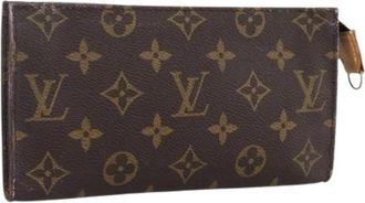 Louis Vuitton Pre-owned Monogram Accessory Pouch - Dames - Vintage Clutch - Bruin - ONE Size - Leer - Vintage