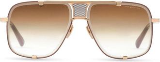 Dita Eyewear Mach-Five Bold Oversized Square Sunglasses with Metallic Gold Finish