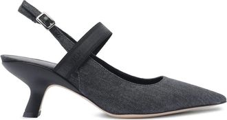 Vic Mati&eacute; Schoenen, Dames, Zwart, 36 EU, Denim, Zwarte Denim Slingback Sandalen