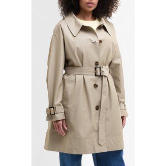 Barbour Maia Showerproof Cotton Blend Trench Coat in Sand at Nordstrom Rack, Size 1X