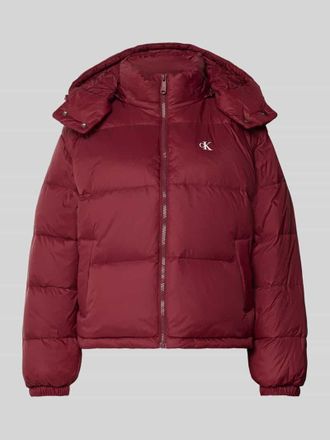Calvin Klein Jeans Regular Fit Steppjacke mit Logo-Print Modell Midweight in Bordeaux, Gr&ouml;&szlig;e L
