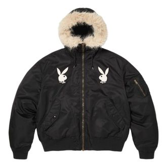 SUPREME x Playboy SS26 Hooded MA-1 Black SUP-SS26-052-BLK