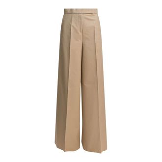 Max Mara Wide Trousers, female, Beige, Size: XS Beige Wide-Leg Trousers Aw25