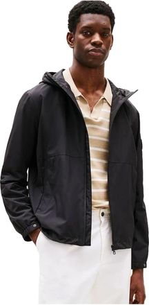 Tommy Hilfiger Zwarte hoodie met patch-logo - Heren - Zomerjassen - Zwart - XL - Jassen