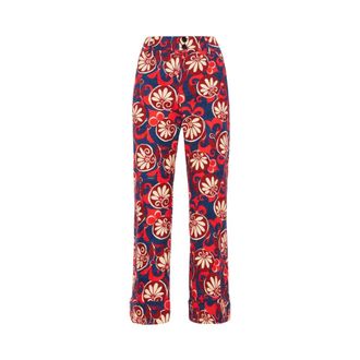 La DoubleJ Moonflower Rockstar Broek - Dames - Straight fit broeken - Veelkleurig - M - Katoen - Broeken
