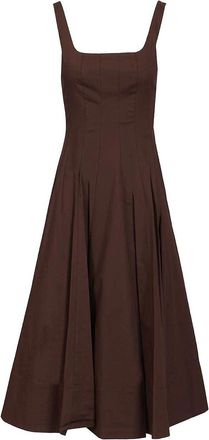 Staud Wells Dress In Cotton Poplin