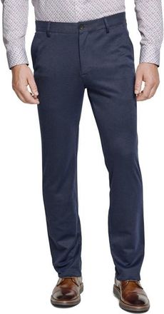 Johnston & Murphy XC Flex Pinnacle Flat Front Dress Pants in Navy Birdseye at Nordstrom, Size 32R