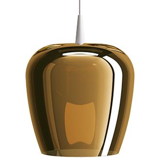 Zafferano Zafferano Lampada A Sospensione Bilia 230v Led 8w &Oslash;27cm In Vetro Borosilicato Soffiato Colore Bianco Bronzo, Design A Campana Ed Elevato Cri 90