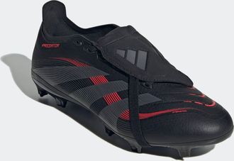 adidas Fussballschuh ADIDAS PERFORMANCE PREDATOR LEAGUE FOLD-OVER TONGUE FG/MG, Damen, Gr. 40, schwarz (core schwarz, grau four, lucid rot), Synthetik, Schuh