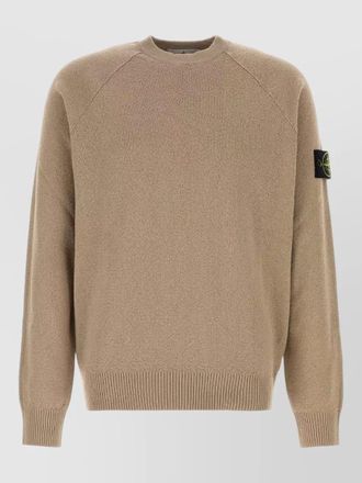 Stone Island cotton crewneck sweater ribbed cuffs hem