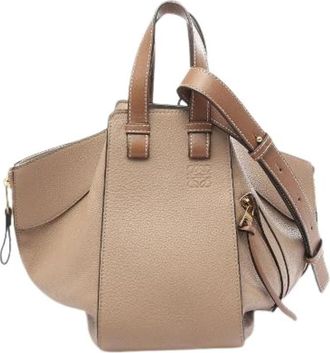 Loewe Pre-owned Hammock Small Leather 2way Bag - Dames - Vintage Handtas - Beige - ONE Size - Leer - Vintage