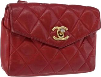 Chanel Pre-owned Vintage Heuptas - Dames - Vintage Schoudertas - Rood - ONE Size - Leer - Vintage