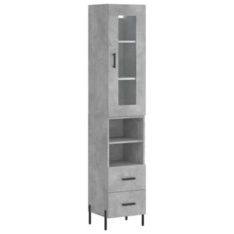vidaXL Aparador De Madera Contrachapada Gris Hormig&oacute;n 34,5x34x180 Cm Vidaxl