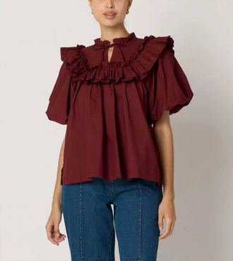 Cleobella Janet Blouse In Dark Crimson