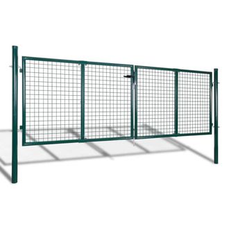 Berkfield Home Fence Gate Steel 306x150 cm Green