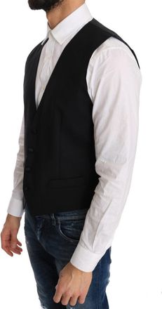 Dolce & Gabbana Wool-Silk Formal Vest - Black