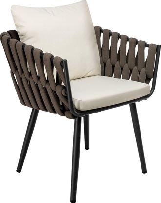 Clp Silla De Jard&iacute;n Lombardia Taupe Con Coj&iacute;n De Asiento Crema