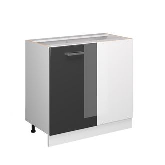 Vicco Armario De Esquina R-line, Antracita Alto Brillo, 86 Cm Sin Encimera