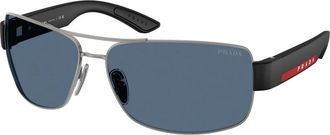 Prada PS B52S Zonnebril - Heren - Zonnebrillen - Grijs - 65 MM - Accessoires