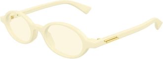 Bottega Veneta Klassieke Ovale Zonnebril - unisex - Zonnebrillen - Beige - 47 MM - Nylon - Accessoires