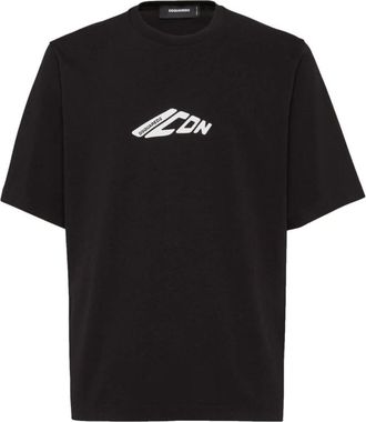 Dsquared2 T-Shirts, male, Black, L, Icon Loose Fit T-Shirt