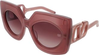 Valentino Soul Burgundy Gradient Irregular Ladies Sunglasses VLS-127 B 53