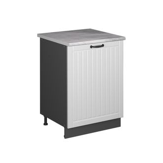Vicco Mueble Bajo De Cocina Fame-line, Blanco Casa De Campo/antracita, 60 Cm 1 Puerta Con Encimera, Vicco