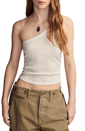 Lucky Brand One-Shoulder Rib Tank in Bright White at Nordstrom, Size Xx-Large