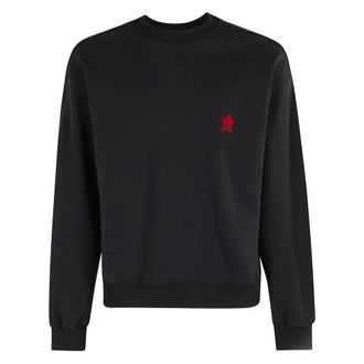 A Paper Kid Black Logo Sweatshirt with Neckline
