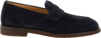 Brunello Cucinelli Dark Blue Slip On Loafers