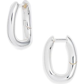 Nordstrom Demi Fine Oval Link Hoop Earrings in Sterling Silver Plated at Nordstrom