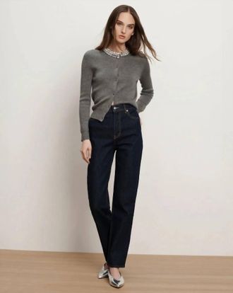 Veronica Beard Daro Embellished Cardigan In Dark Heather Grey