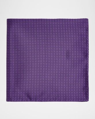 Stefano Ricci Men & apos;s Micro-Geometric Silk Pocket Square