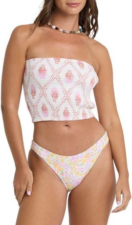Billabong Simple Shell Smocked Tube Top in Salt Crystal at Nordstrom, Size Medium