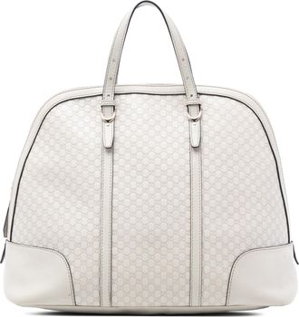 Gucci Pre-owned Womens Large Microguccissima Nice Dome Top Handle Bag - Light Grey Leather - One Size