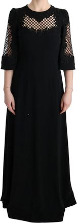 Dolce & Gabbana Womens Maxi Dress Black Evening Silk - Size EU 38 (Womens)