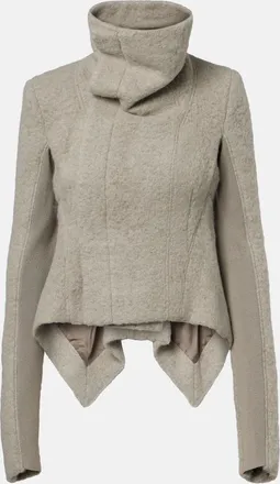 Rick Owens Asymmetric alpaca and wool-blend jacket
