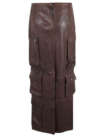 FERMAS Fermas. Club Leather Cargo Long Skirt