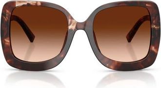 Dolce & Gabbana 55mm Gradient Square Sunglasses in Dark Red Havana /Brown at Nordstrom
