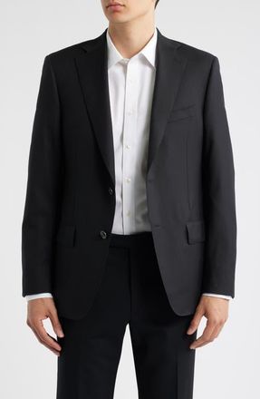 Samuelsohn Pebble Weave Black Wool Suit Jacket at Nordstrom, Size 38 Regular