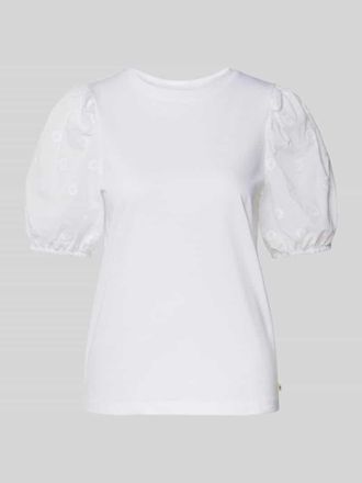 Tom Tailor Denim Regular Fit T-Shirt mit Puff&auml;rmeln in Weiss, Gr&ouml;&szlig;e XS