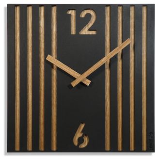 OEM Reloj De Pared Negro Para Sal&oacute;n Lamele 30 Cm
