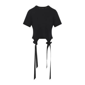 Simone Rocha T-Shirts, female, Black, Size: XS Bow Tail Easy T-Shirt